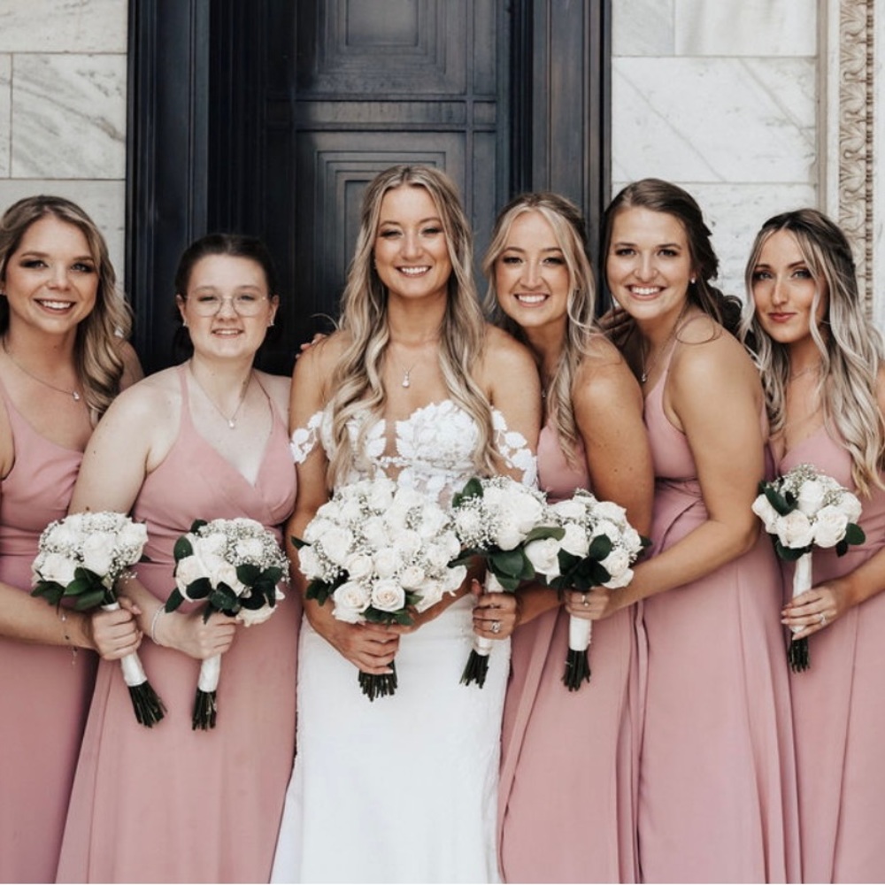 Azazie A2 bridesmaids Davis dress in dusty rose!